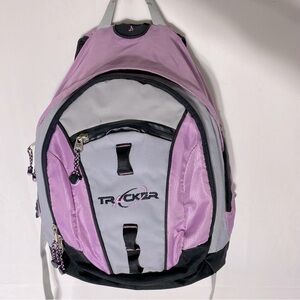 5/$25 Tracker Pink Grey Backpack Book Bag Knapsack